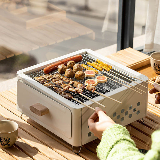 Square Outdoor Charcoal BBQ Grill