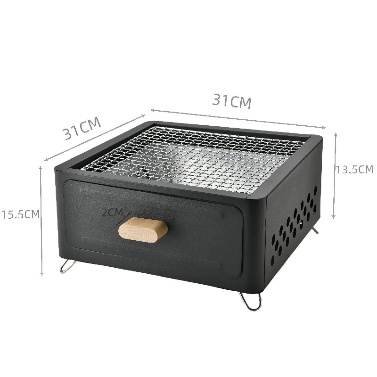 Square Outdoor Charcoal BBQ Grill