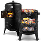 Black Charcoal Smoker Oven
