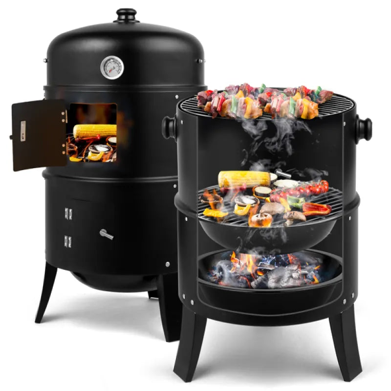 Black Charcoal Smoker Oven