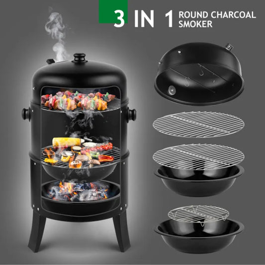 Black Charcoal Smoker Oven