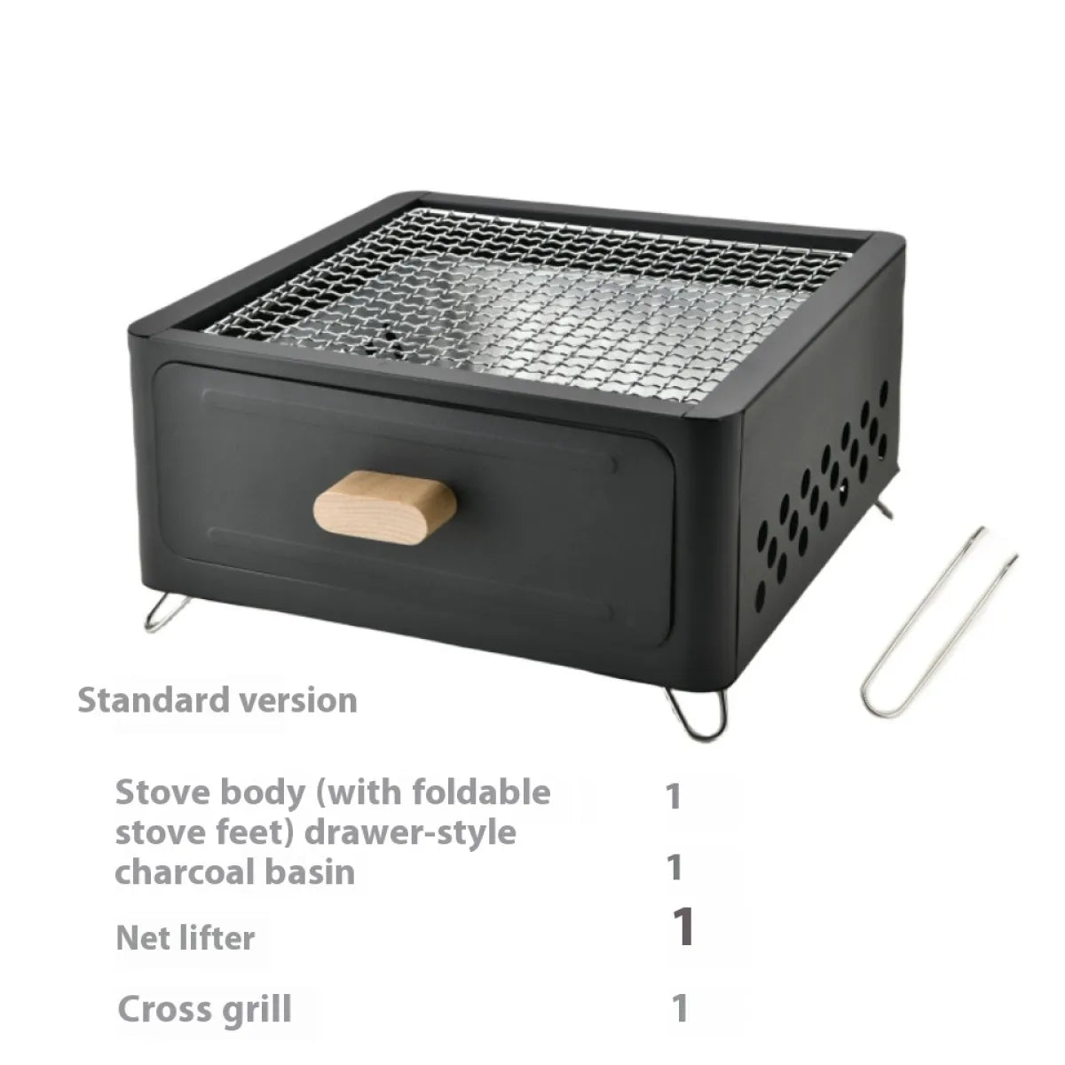 Square Outdoor Charcoal BBQ Grill